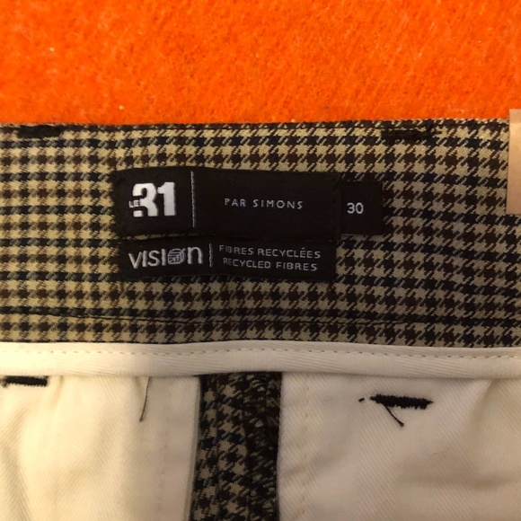 Brown plaid check Stockholm slim fit eco-friendly pants NWT - Picture 6 of 9